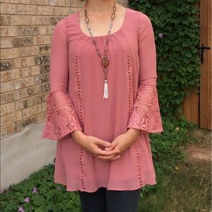 Sequin Hearts Bell Sleeve Blouse or Dress